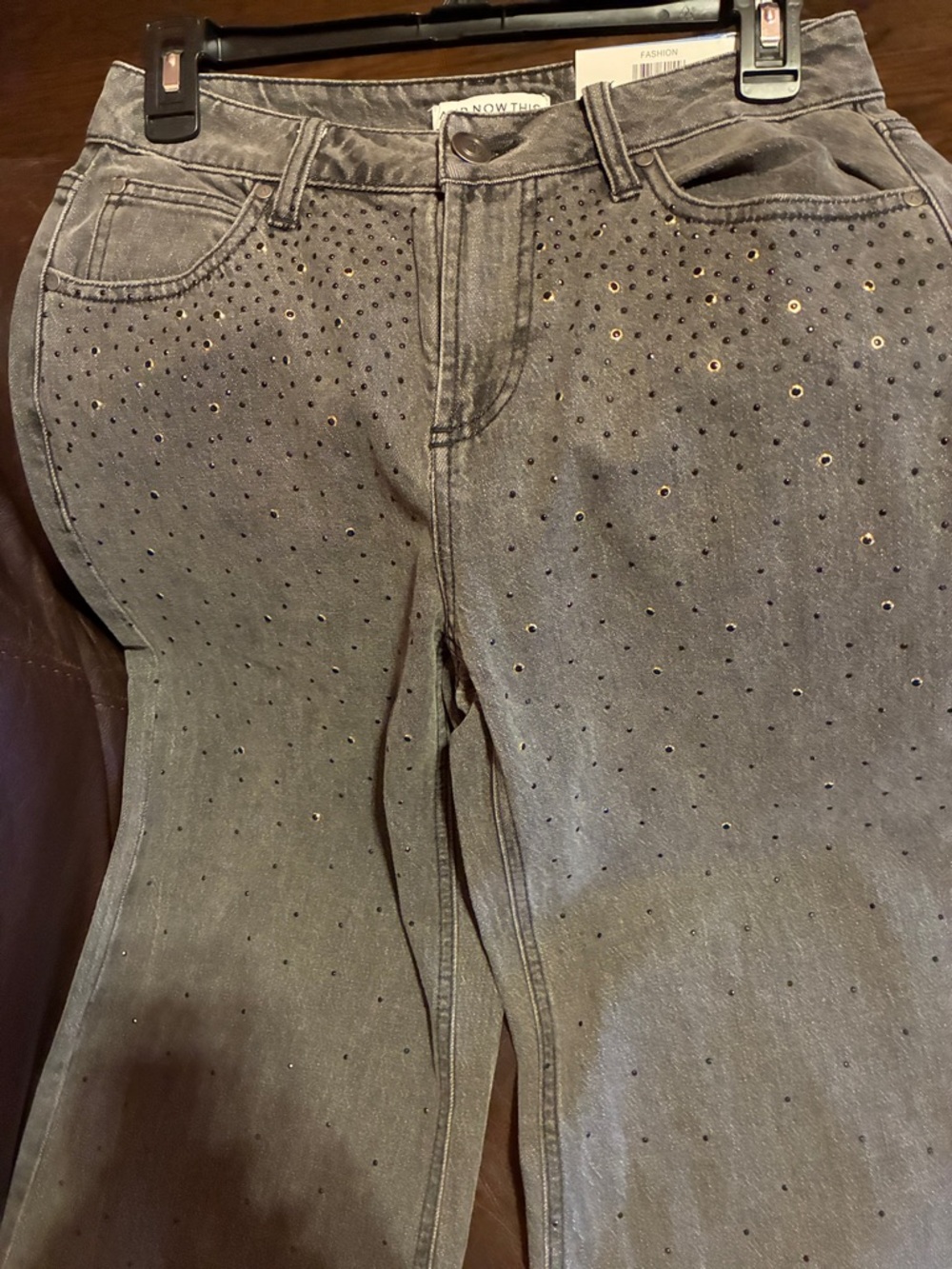 AND NOW THIS Black Wide-Leg Jeans with Stud Accents - Picture 8 of 8